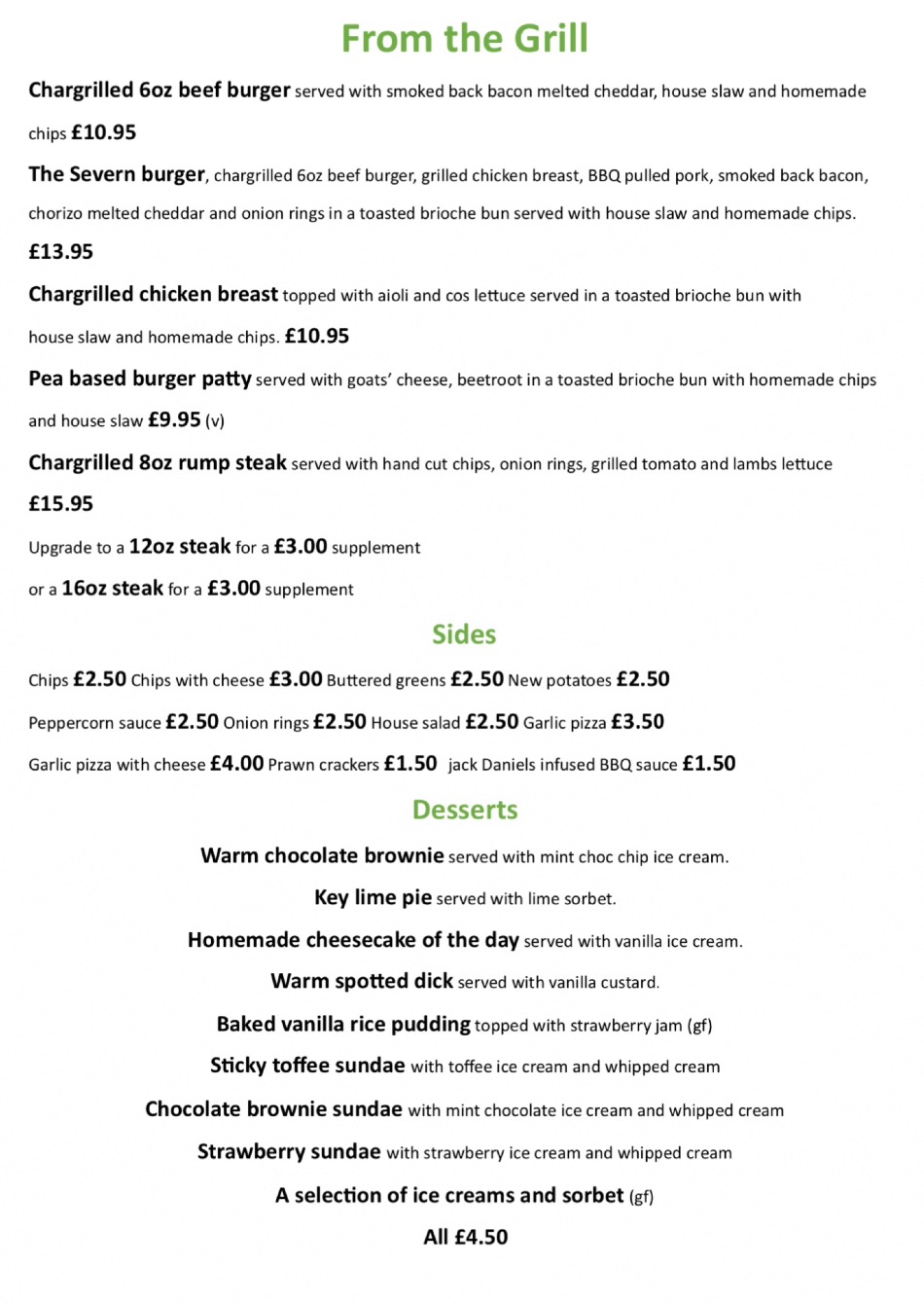 Takeaway Restaurant Menu Page - The Old Beams - Stourport-on-Severn