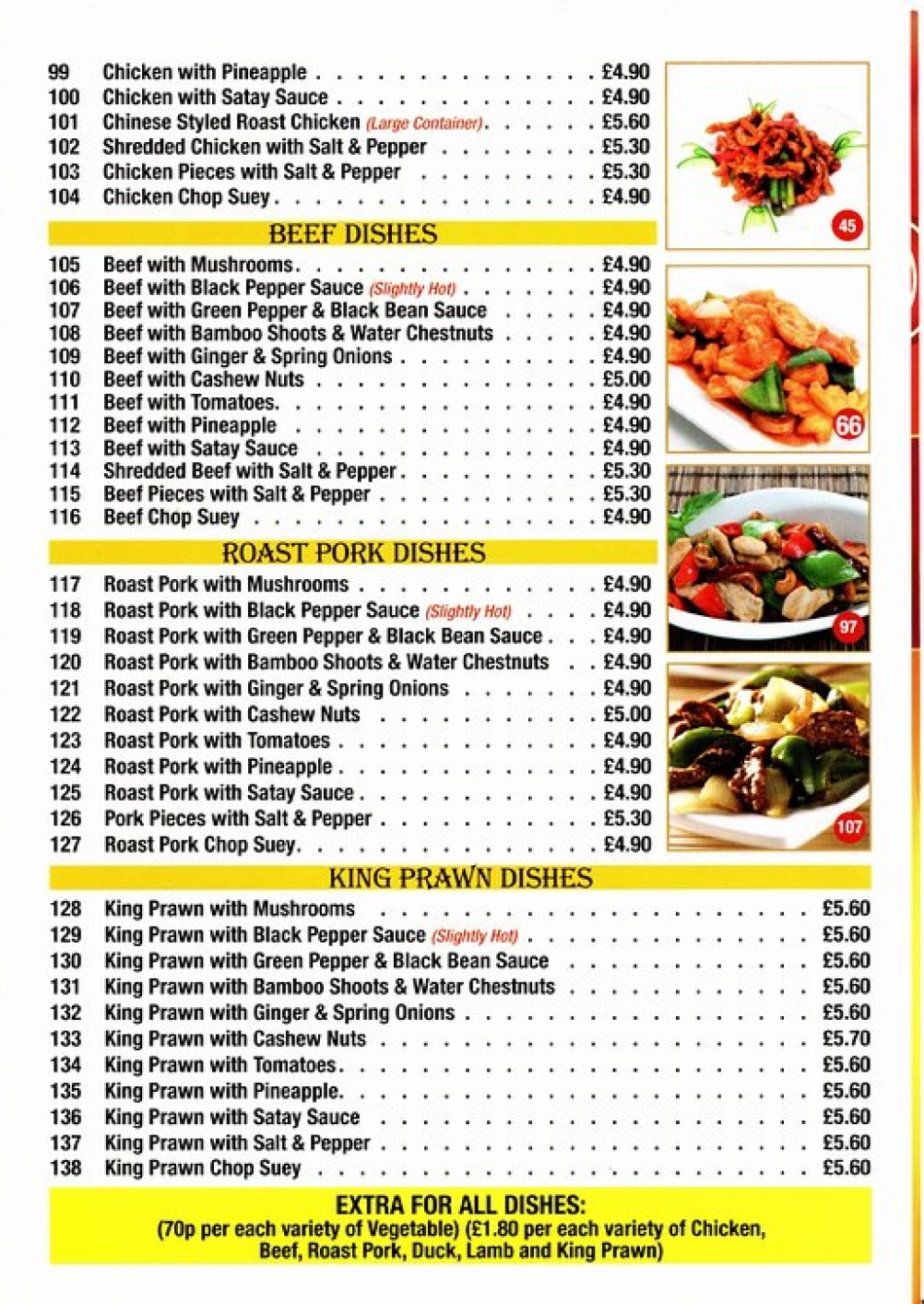 Takeaway Restaurant Menu Page - Golden Wonder Chinese Takeaway Wolverhampton - Wolverhampton