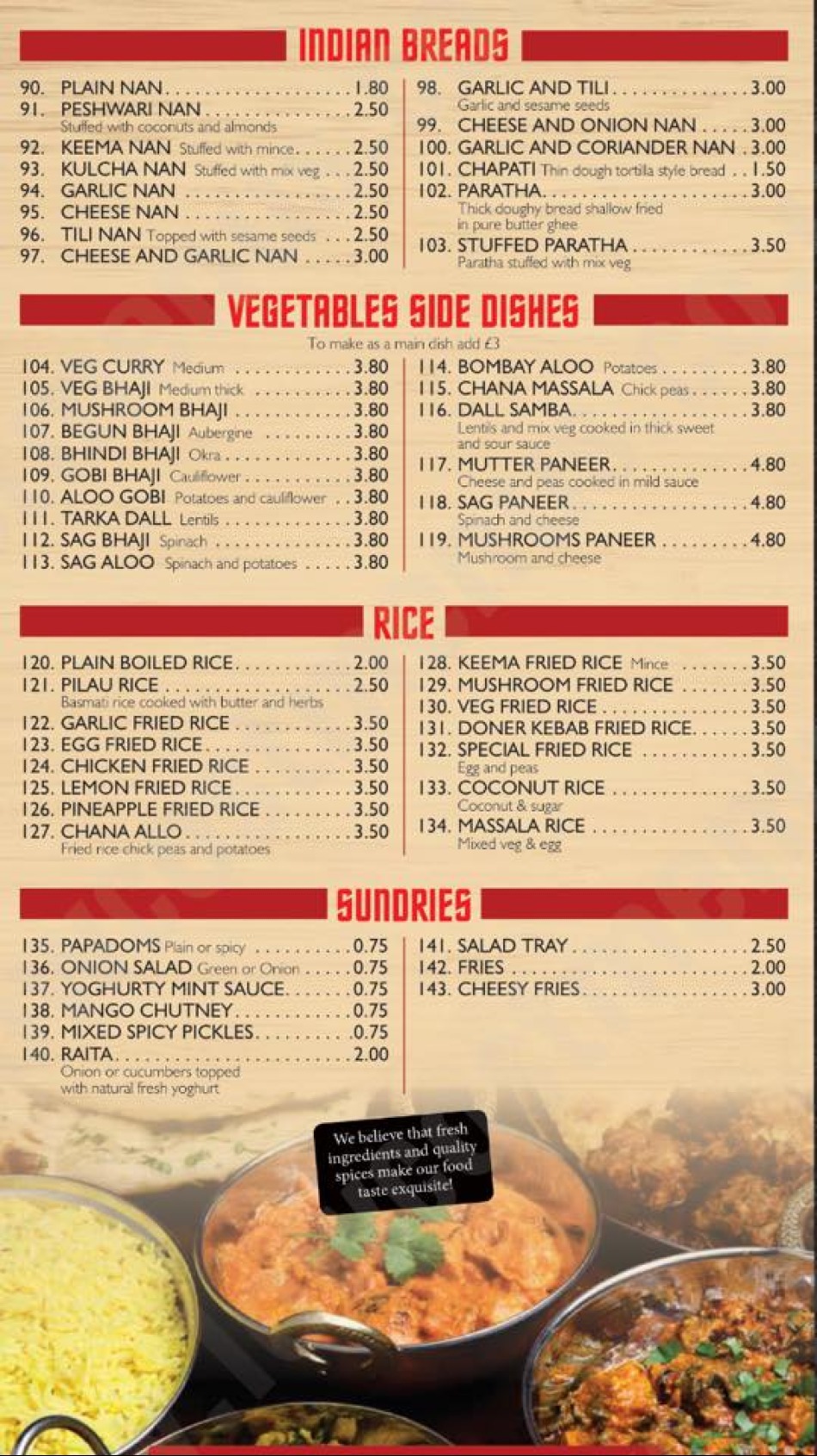 Takeaway Restaurant Menu Page - Razas Pizza and Curry House Craven Arms - Craven Arms