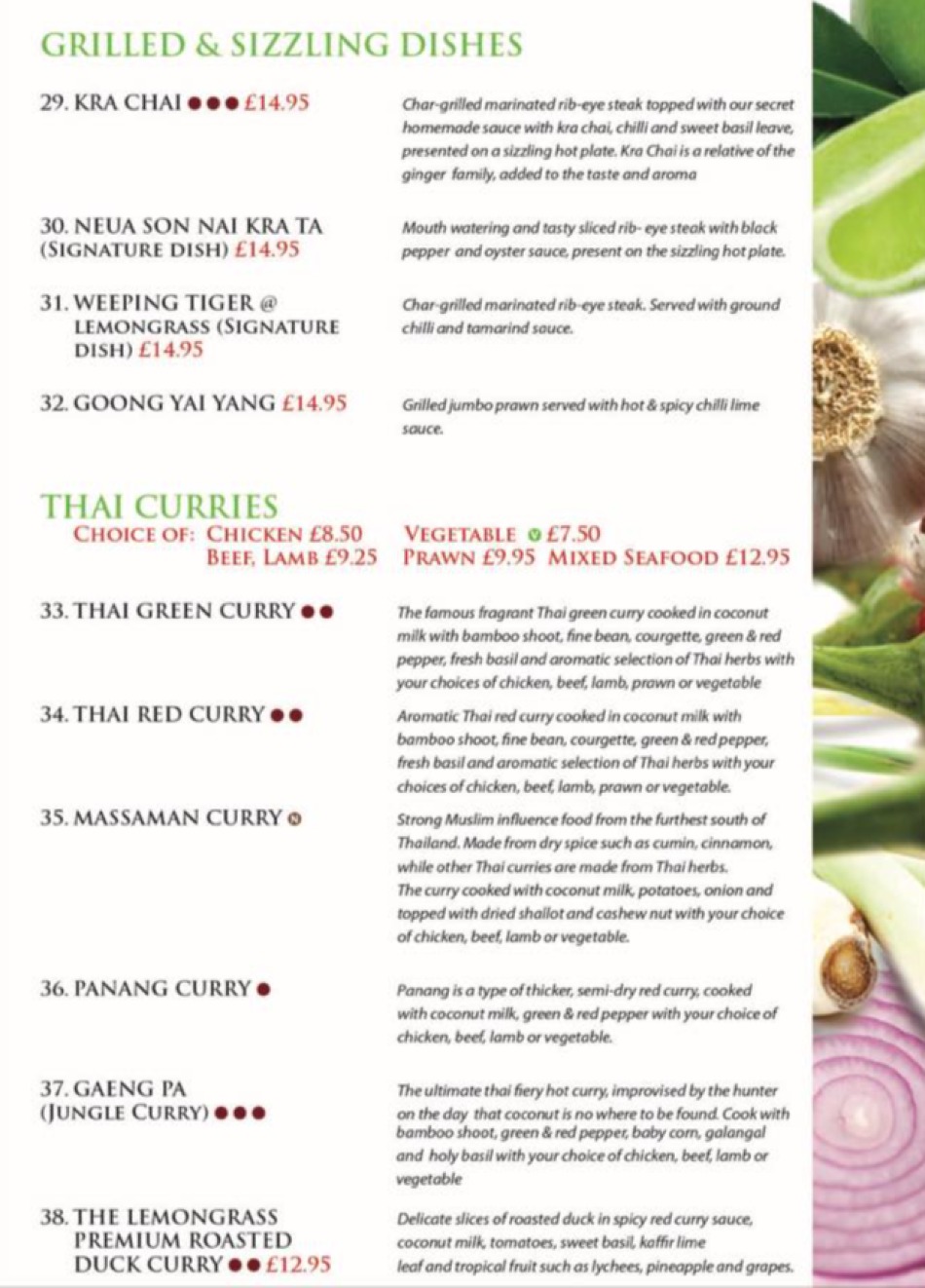 Takeaway Restaurant Menu Page - Lemongrass Thai Restaurant Hove - Hove