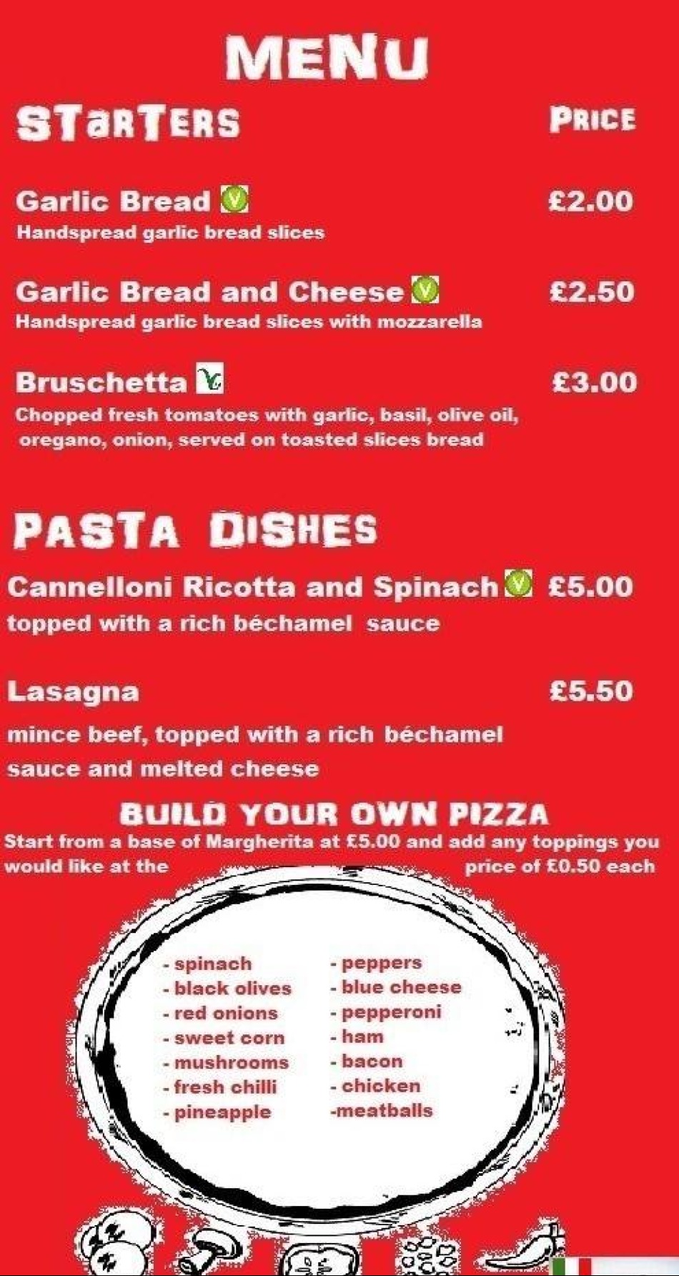 Takeaway Restaurant Menu Page - Next Stop Pizza - Brighton