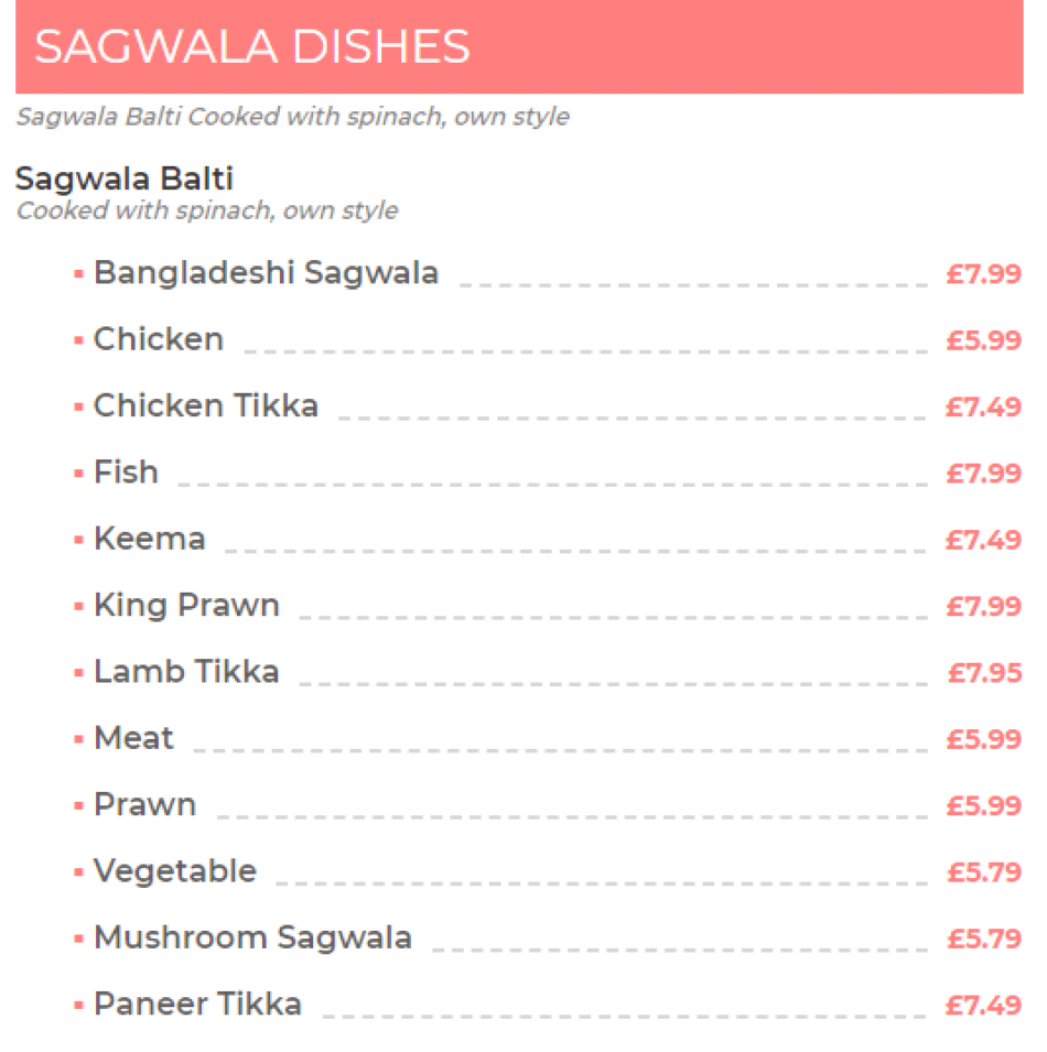 Takeaway Restaurant Menu Page - Tuki’s Traditional Spice Indian Takeaway Redditch - Redditch