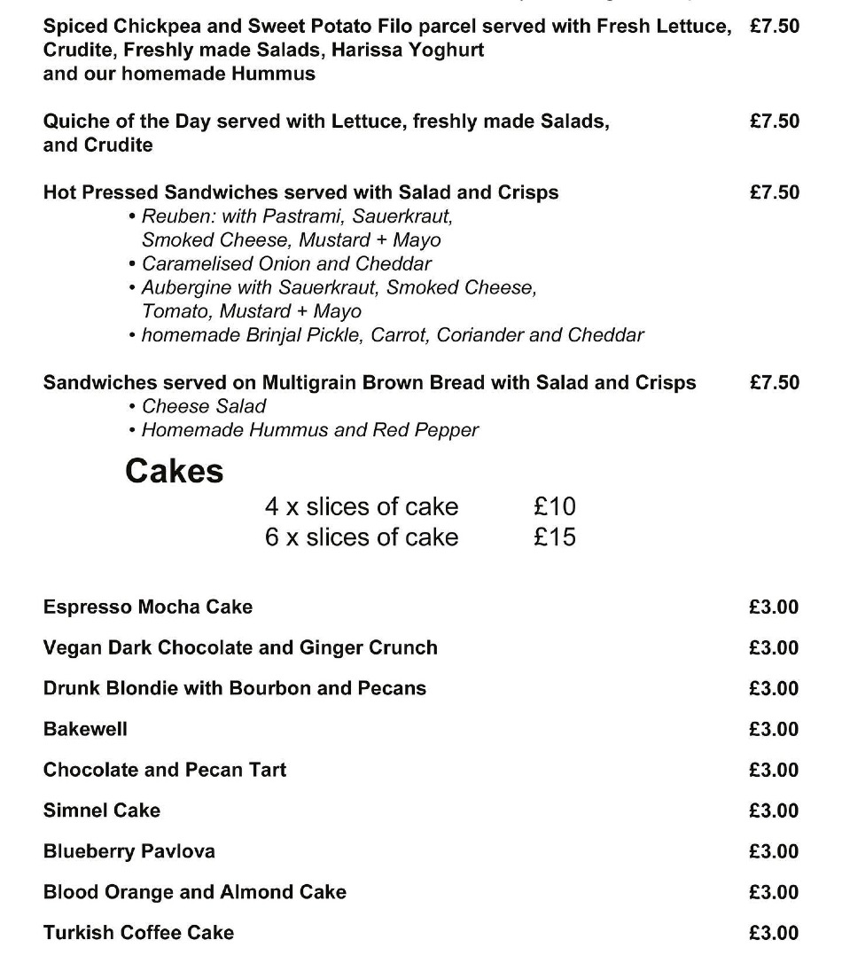 Takeaway Restaurant Menu Page - Eighty-Six’d Cafe Ironbridge Telford - Telford