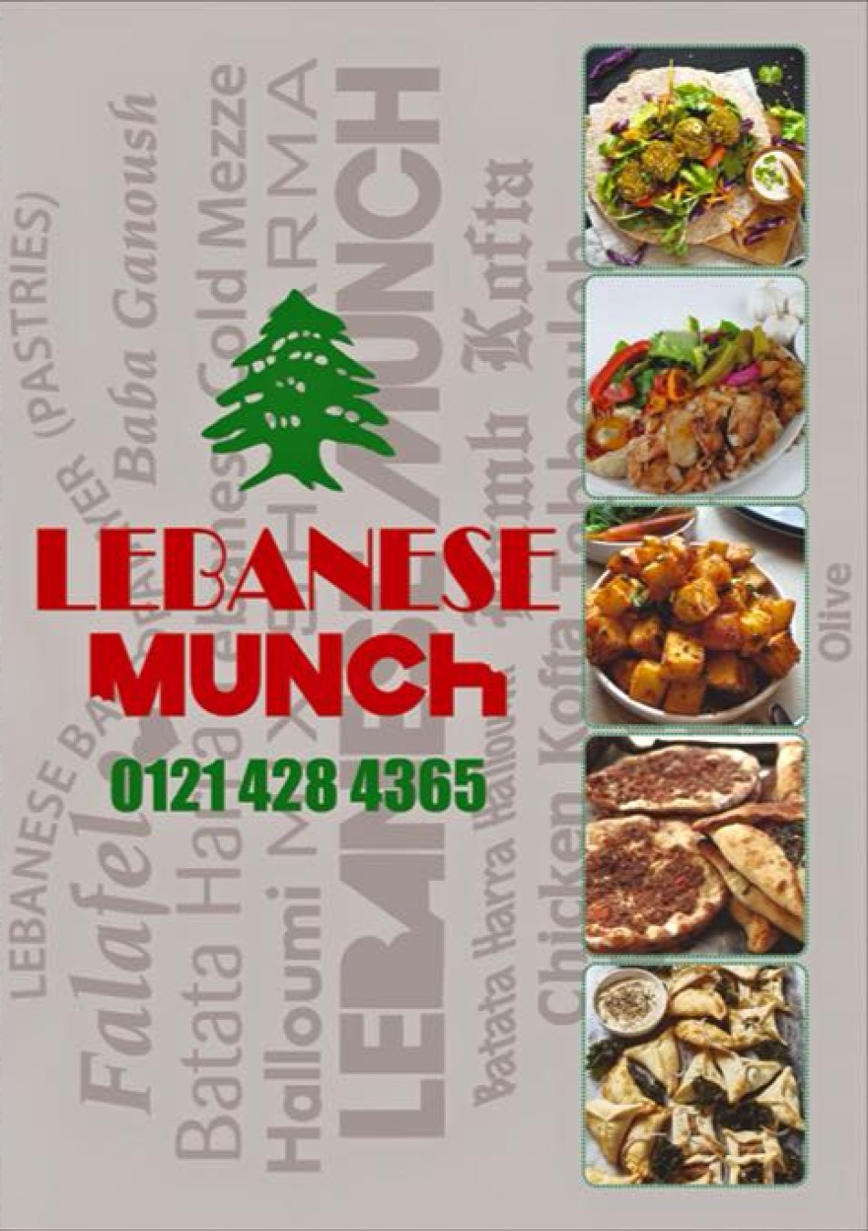 Takeaway Restaurant Menu Page - Lebanese Munch - Birmingham