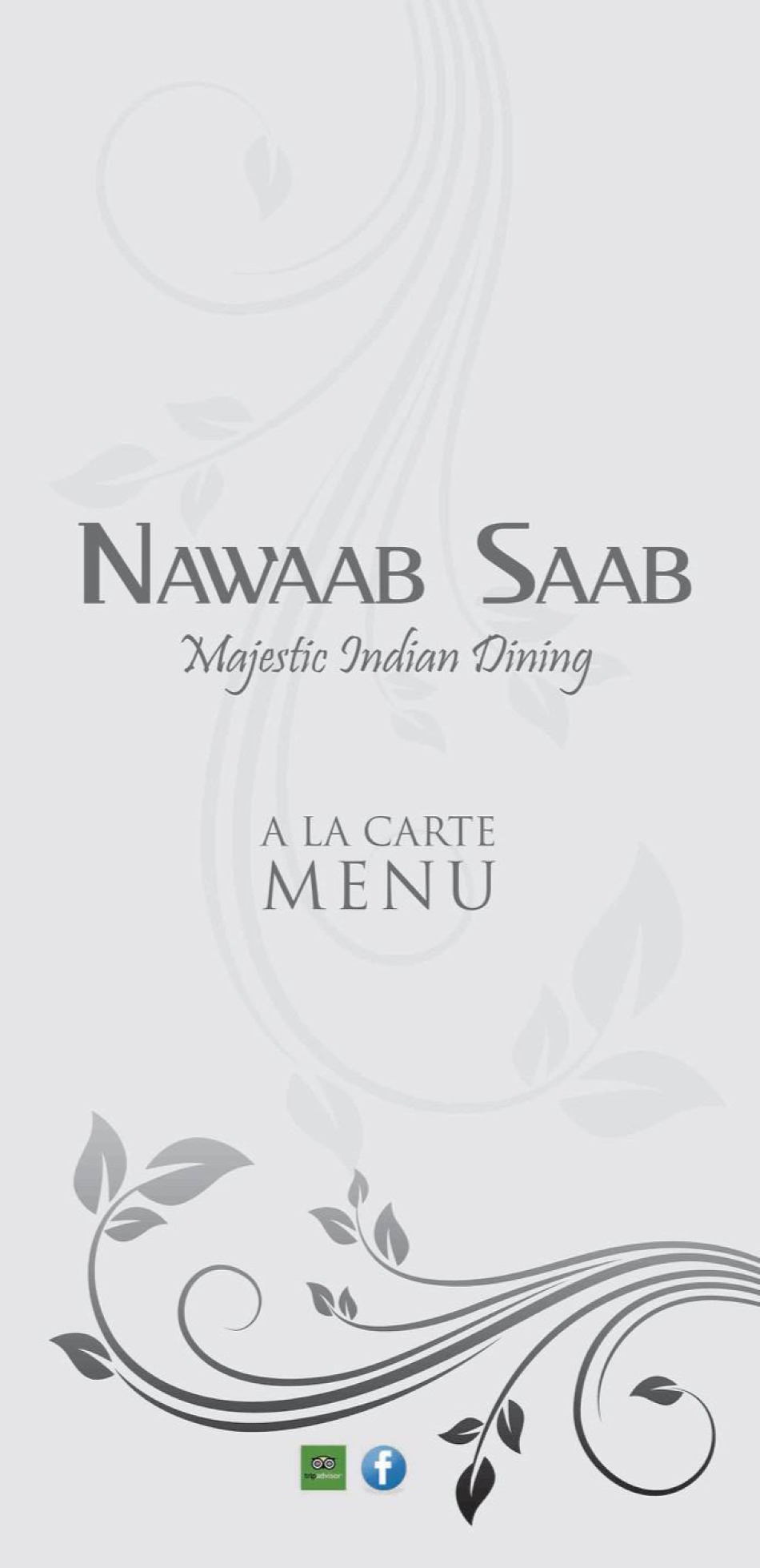 Takeaway Restaurant Menu Page - Nawaab Saab Indian Restaurant - Nottingham