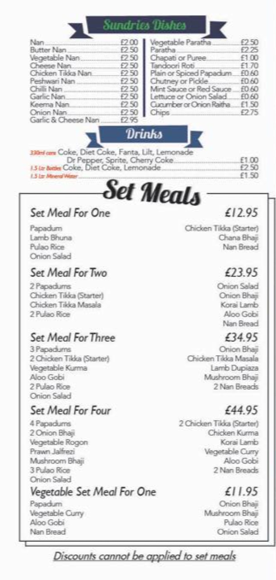 Takeaway Restaurant Menu Page - Rice & Spice Indian Restaurant - Norwich