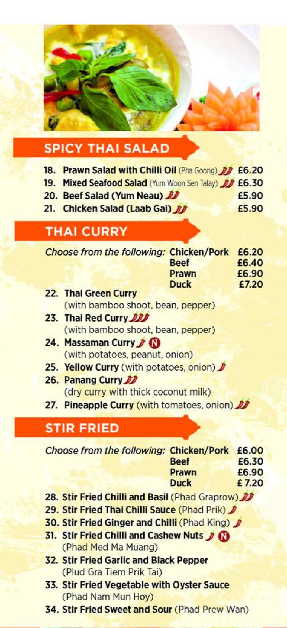 Takeaway Restaurant Menu Page - ZABB Thai Takeaway - Thornton-Cleveleys