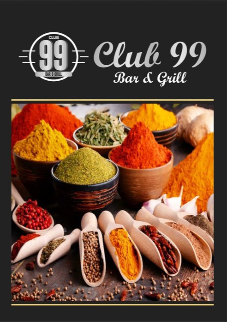 Takeaway Restaurant Menu Page - Club 99 Bar & Grill Authentic Indian Cuisine - Oldbury