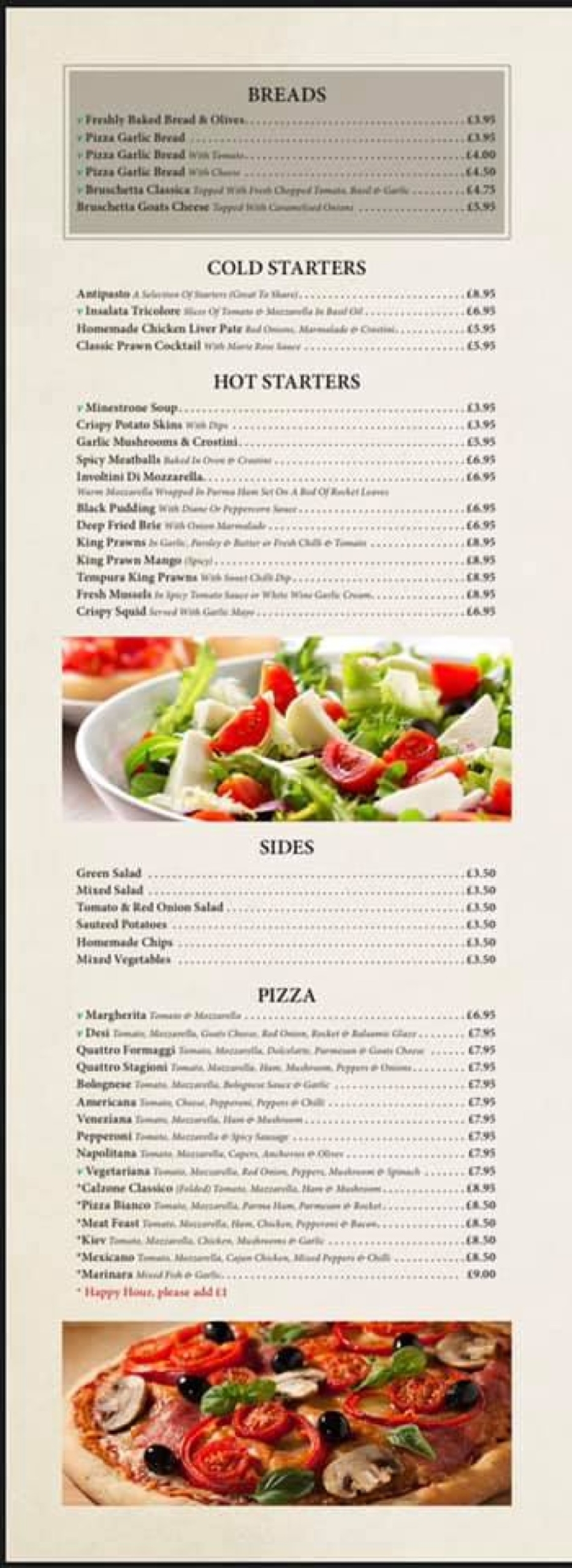 Takeaway Restaurant Menu Page - Ristorante pizzeria Desi - Blaydon-on-Tyne