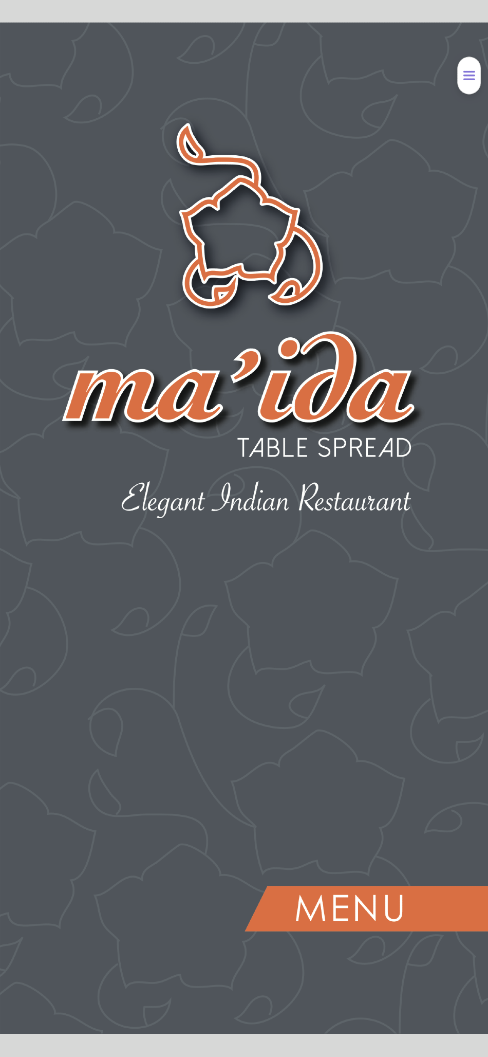 Takeaway Restaurant Menu Page - Ma’ida table spread Indian restaurant - Newcastle upon Tyne