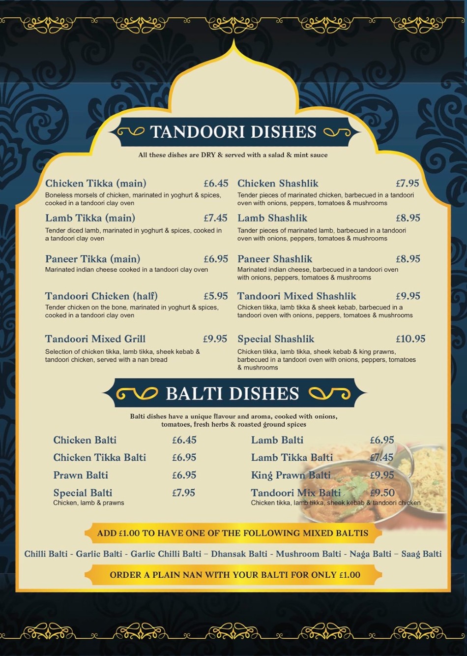 Takeaway Restaurant Menu Page - Clydach Tandoori Indian Takeaway - Swansea
