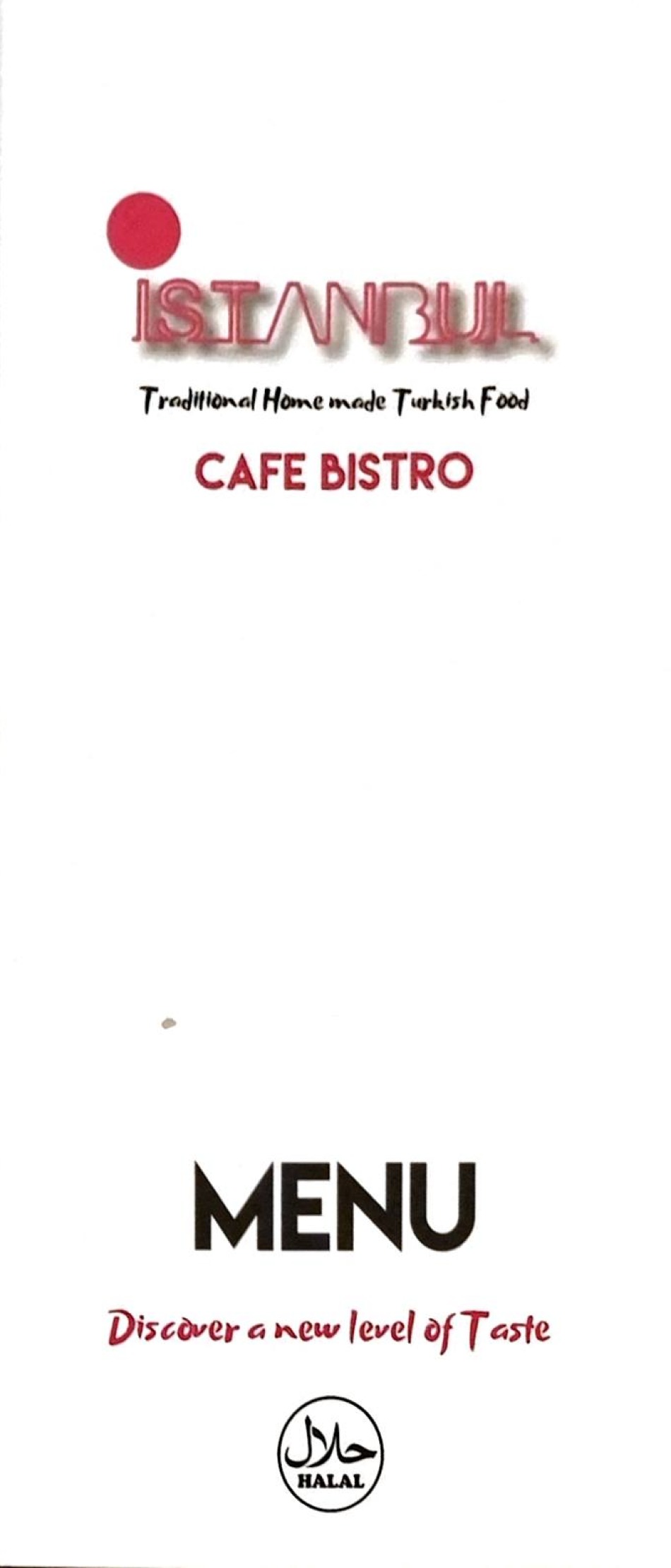 Takeaway Restaurant Menu Page - Istanbul Cafe Bistro - Newcastle upon Tyne