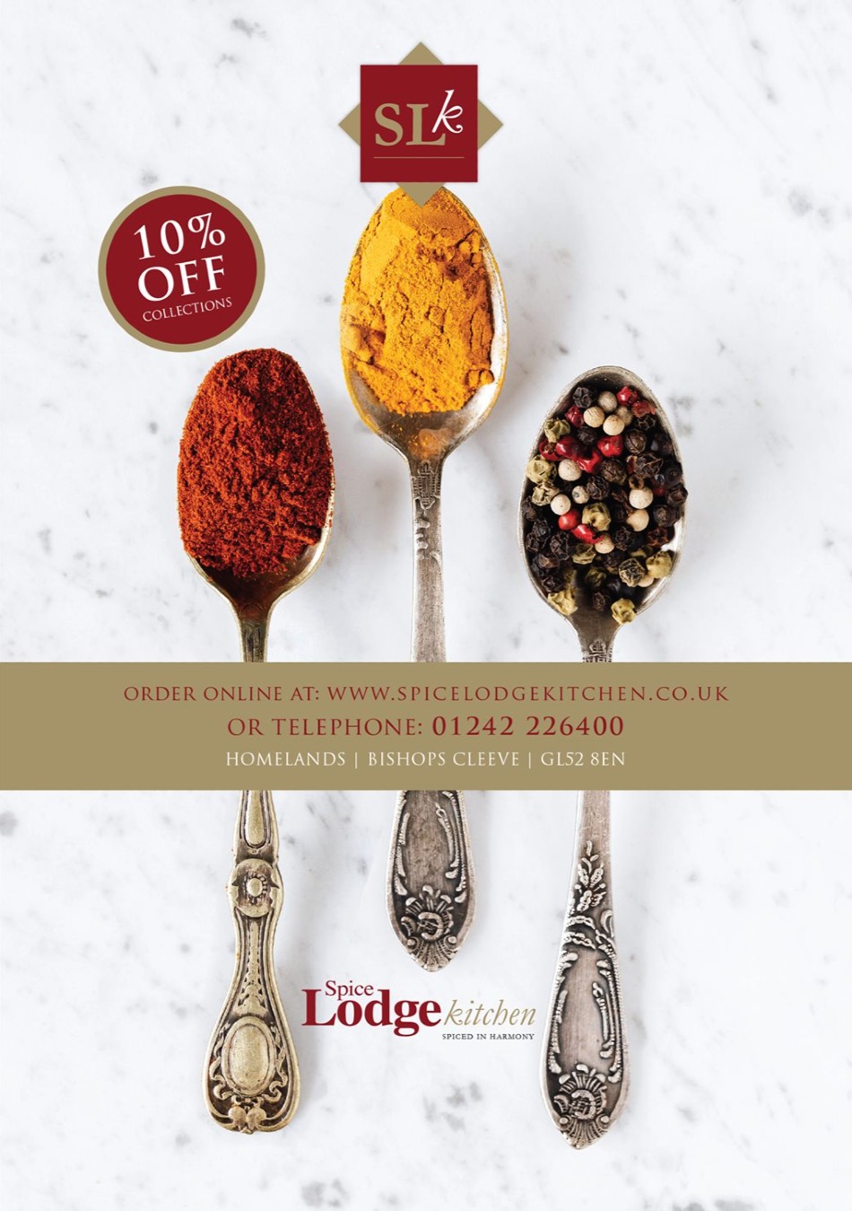Takeaway Restaurant Menu Page - The Spice Lodge Kitchen - Cheltenham