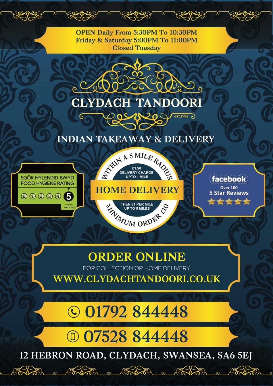 Takeaway Restaurant Menu Page - Clydach Tandoori Indian Takeaway - Swansea