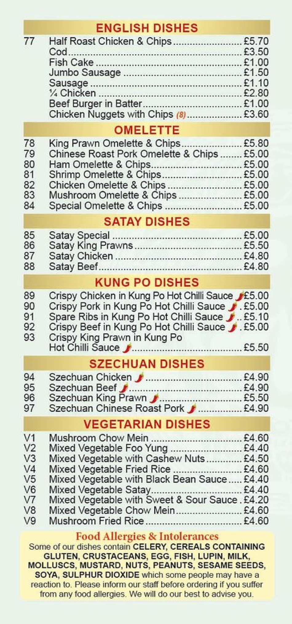 Takeaway Restaurant Menu Page - Happy Home Chinese Takeaway - Exeter