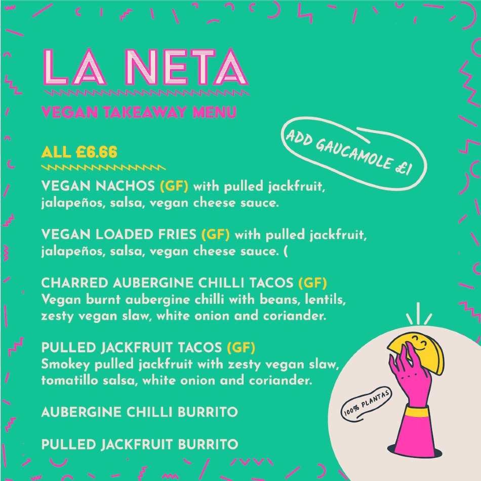 Takeaway Restaurant Menu Page - La Neta Mexican Restaurant - Preston