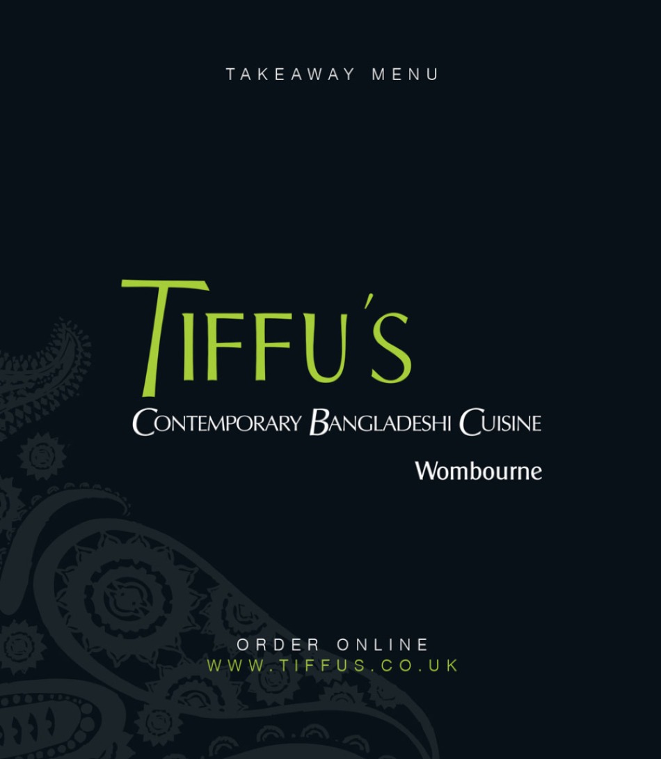 Takeaway Restaurant Menu Page - Tiffu’s Bangladeshi Restaurant Wombourne - Wolverhampton
