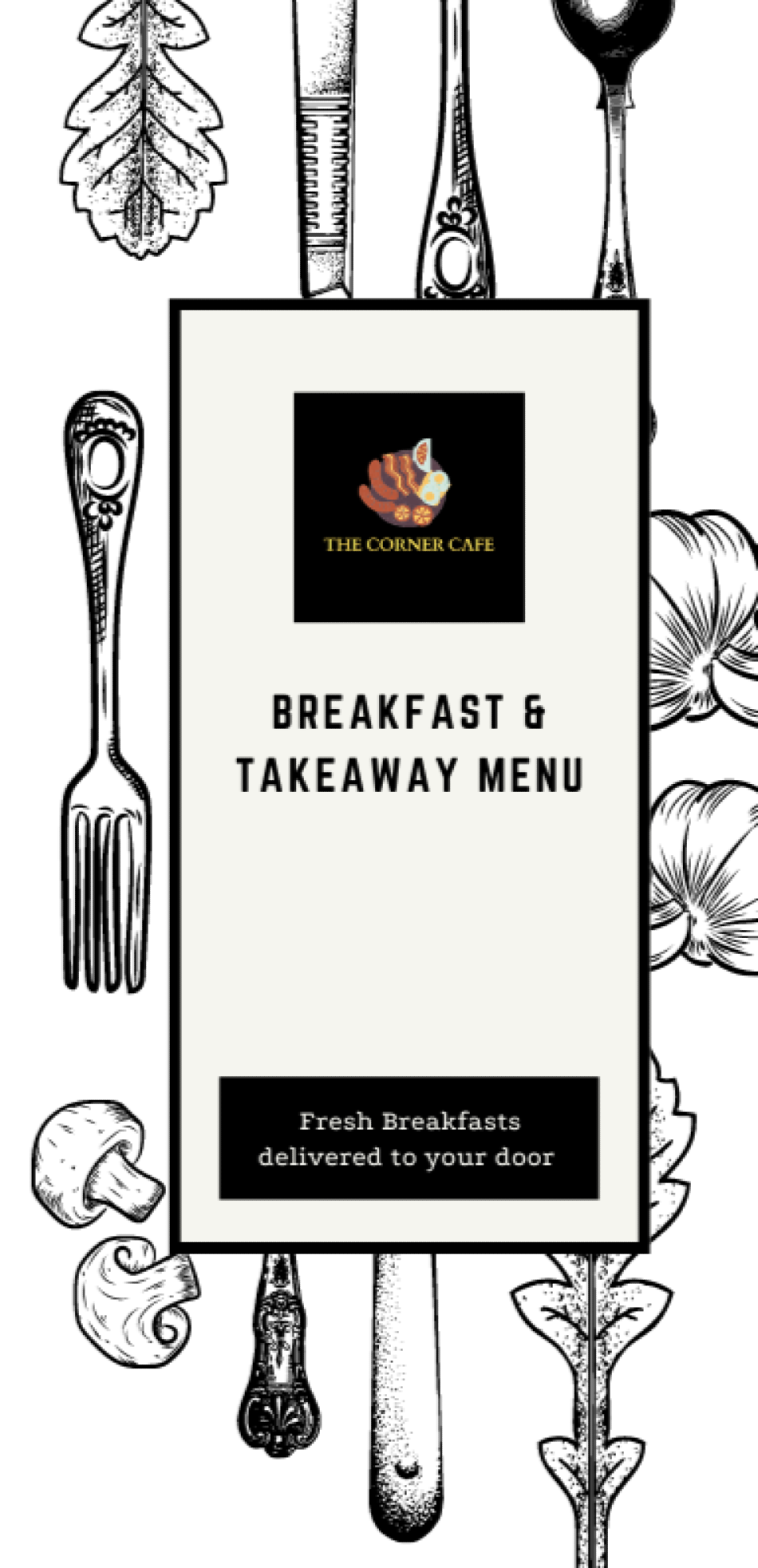 Takeaway Restaurant Menu Page - The Corner Cafe - Oswestry