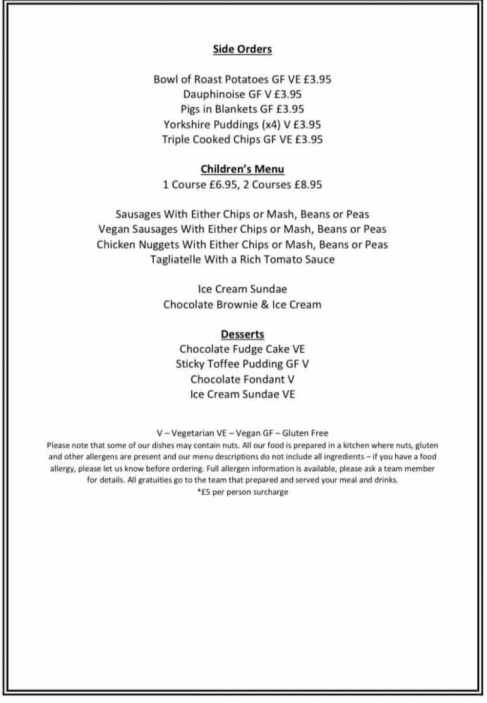 Takeaway Restaurant Menu Page - The Little Pack Horse - Bewdley