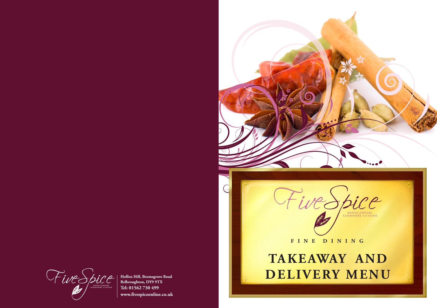 Five Spice Booklet Takeaway Menu 16 03 18 