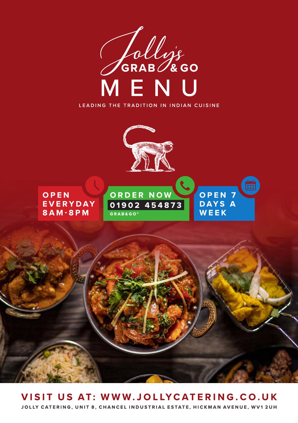 Jolly’s Grab & Go Indian Wolverhampton - main menu