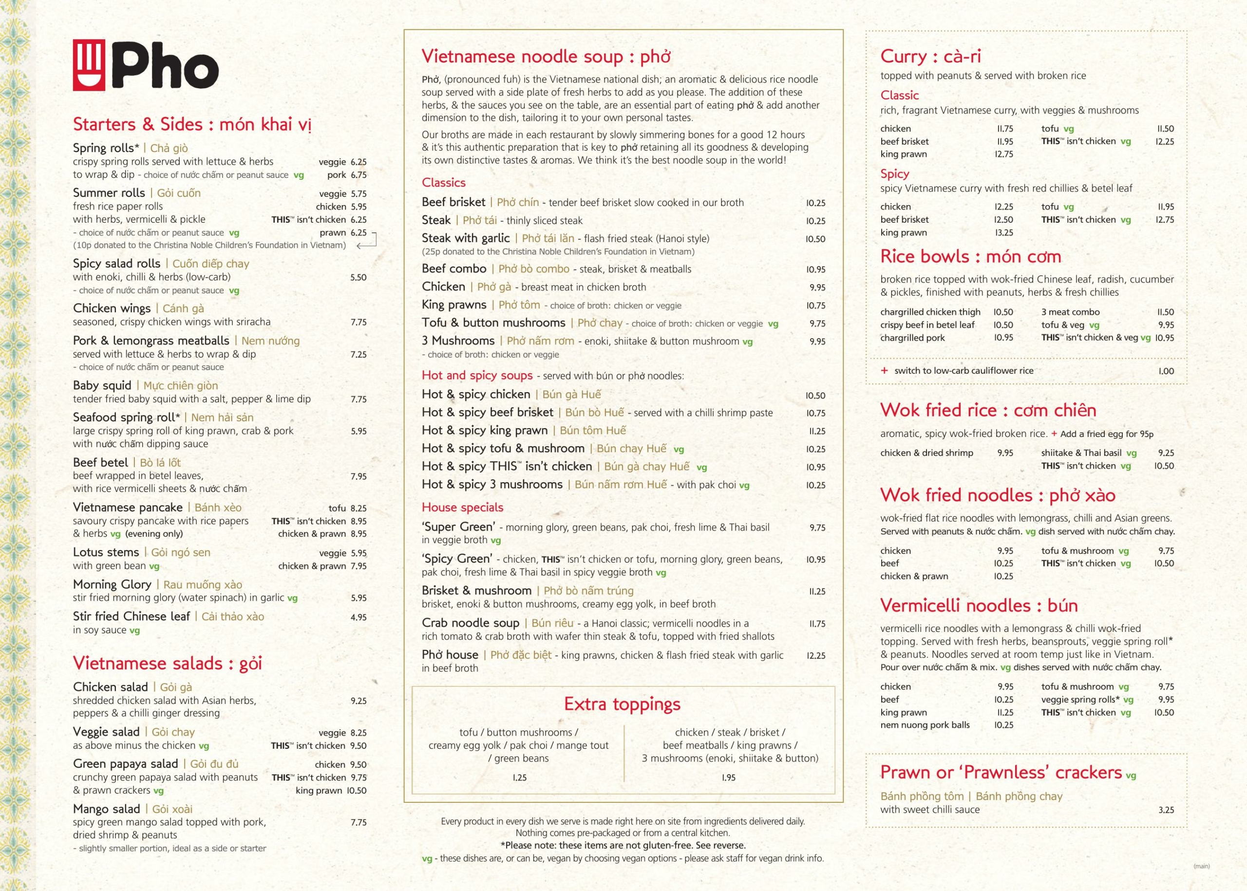 Pho - main menu