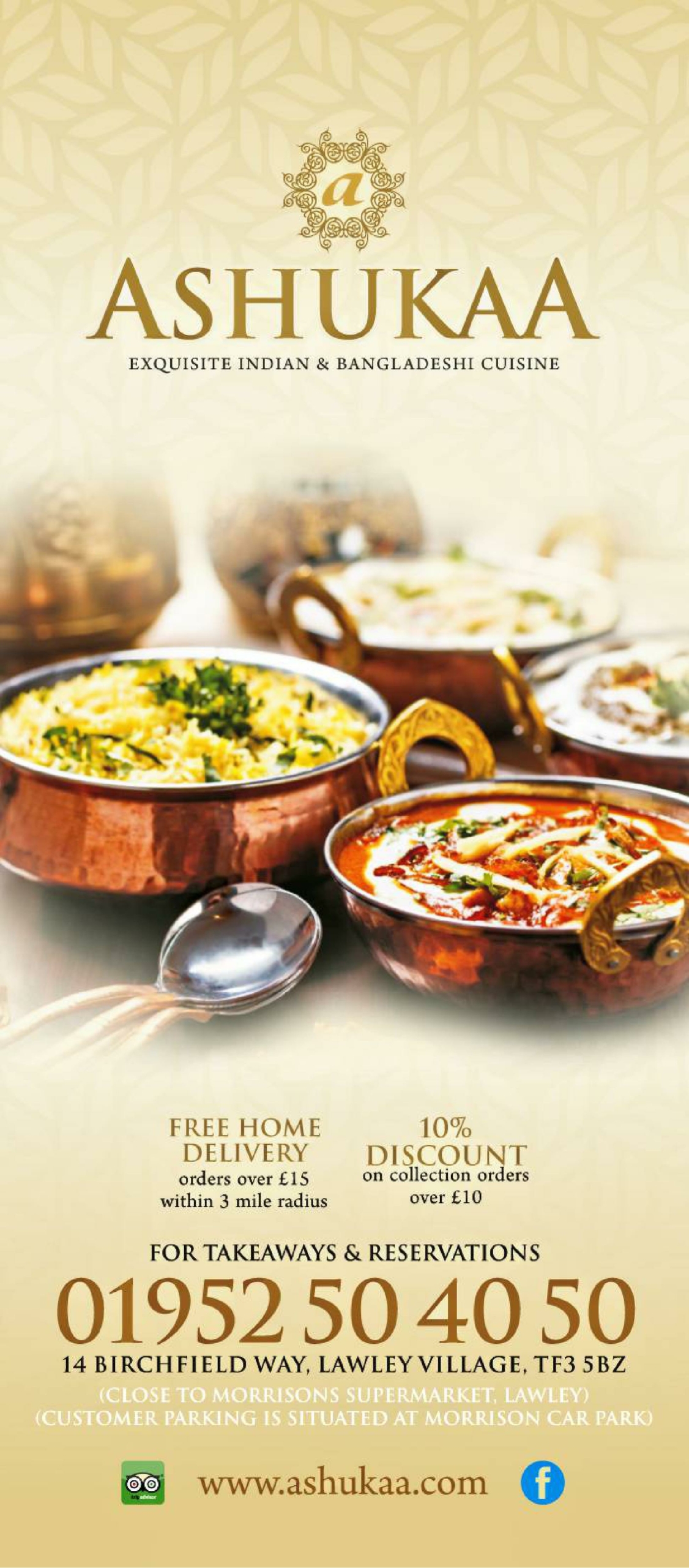 Ashukaa Lawley Indian Telford - main menu