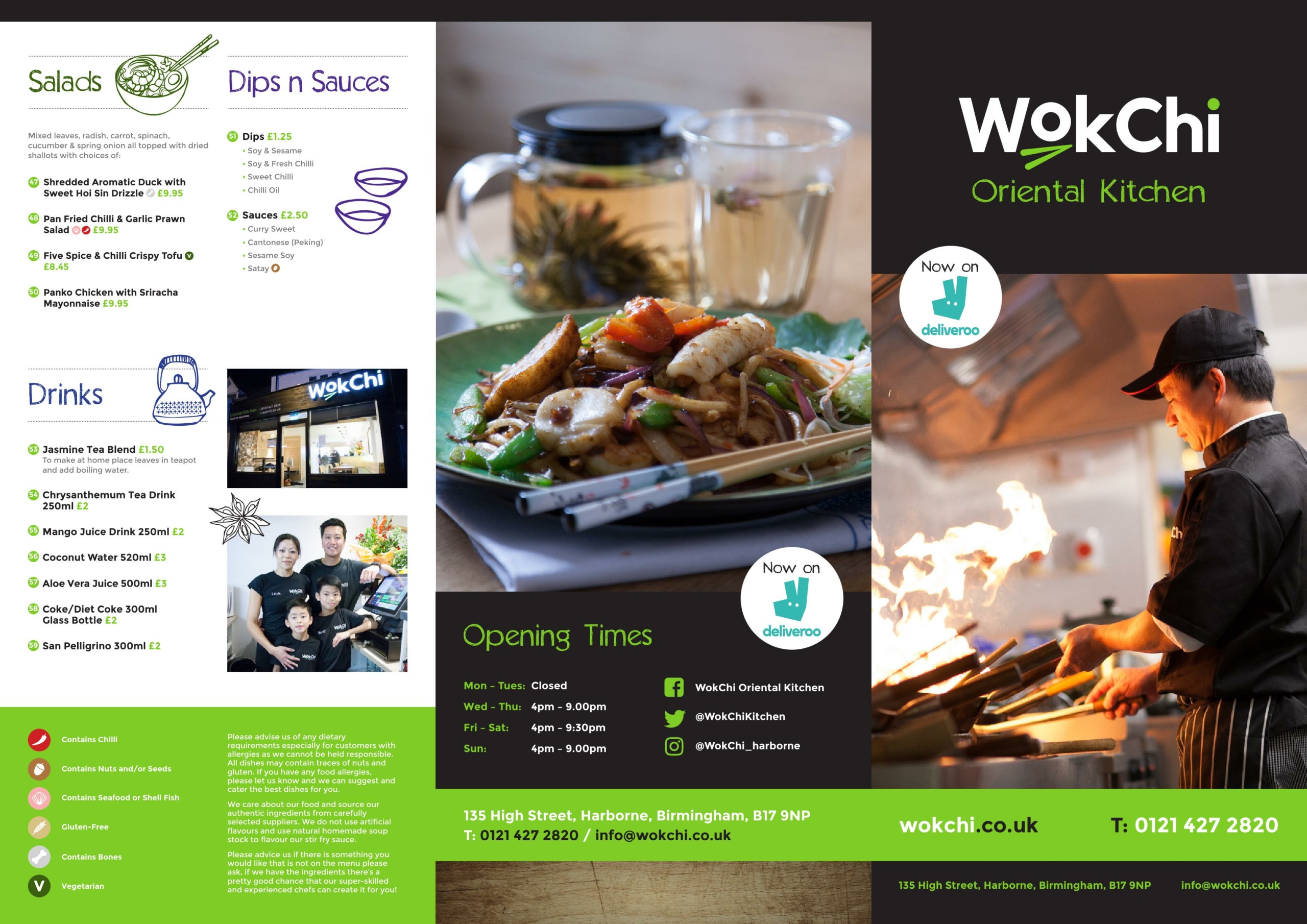 Wok Chi Oriental Kitchen - main menu